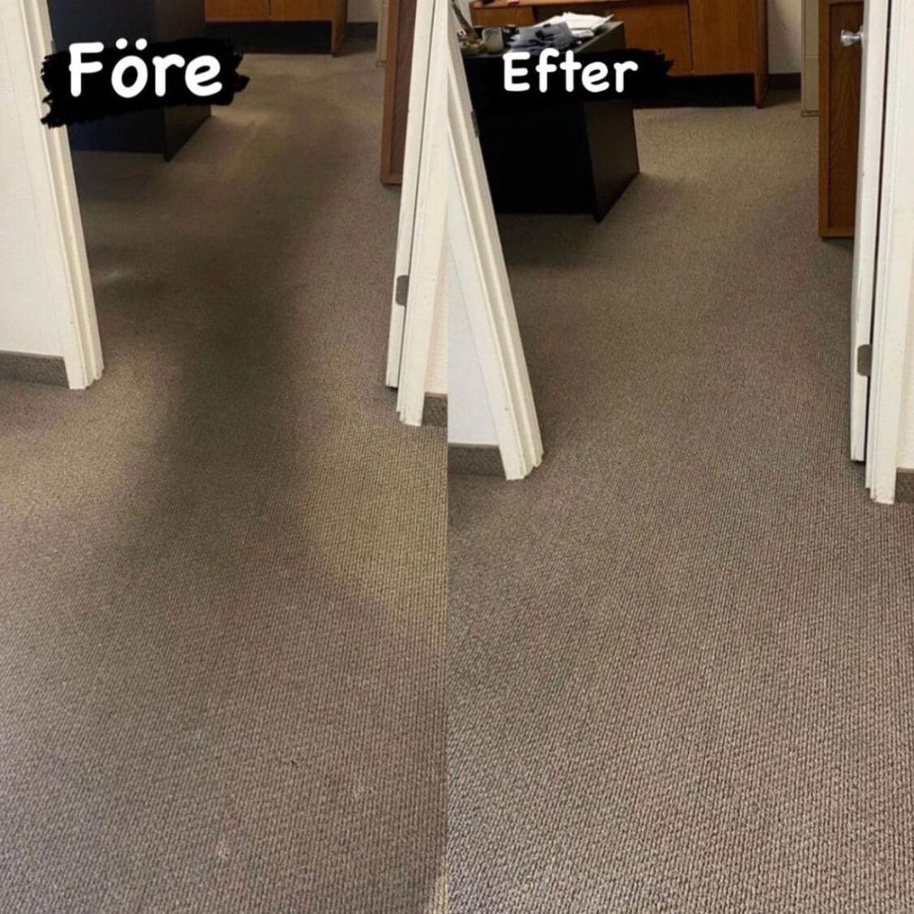 Mattrengöring före efter