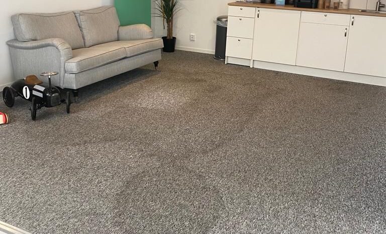 Ett rum med en soffa och en TV, vilket skapar en bekväm och avkopplande atmosfär.